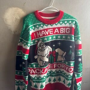 Festive Christmas Sweater - Green, Red, and White